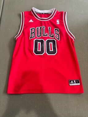 adidas Red Chicago Bulls Youth Basketball Jersey Tank